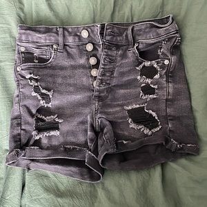 Black high waisted short, next level stretch, American Eagle